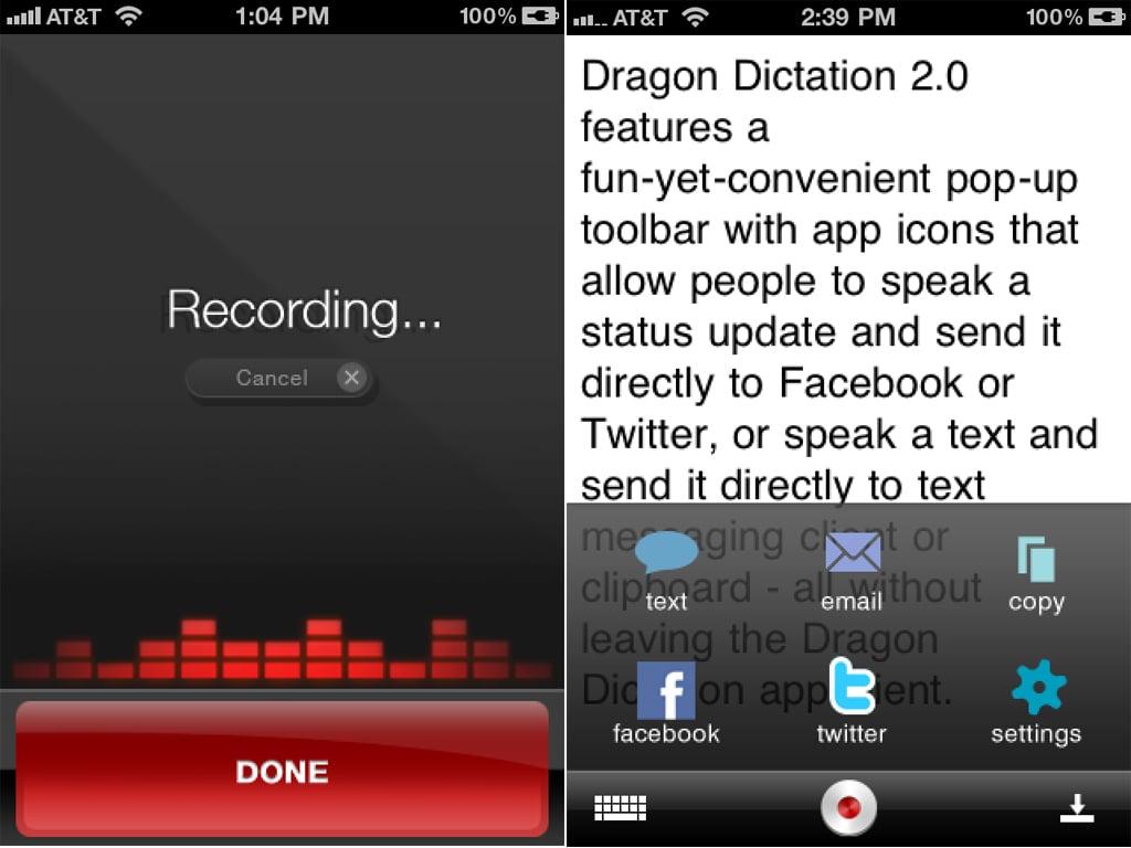 Dragon Dictation — распознавание голоса в текст